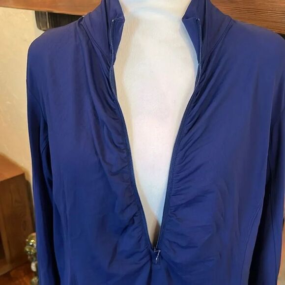 Ibkul Navy Blue 1/2 Zip Mock Neck Pullover, size XL - Picture 2 of 8